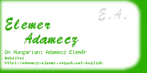 elemer adamecz business card